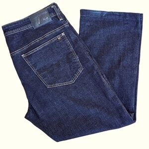 BUFFALO David Bitton Evan-X slim straight stretch jeans sz 38 ** HEMMED AT 28” *